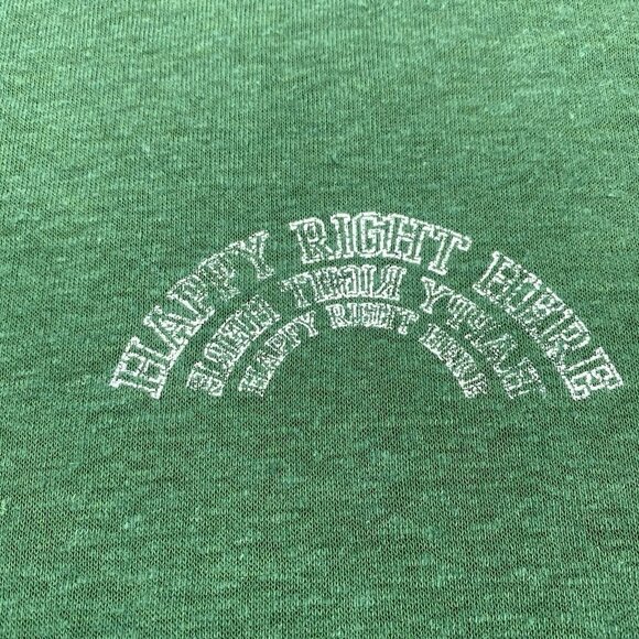 Aerie Size Small Breezy Boyfriend Linen Blend T-Shirt Green Happy Right Here - Picture 6 of 13
